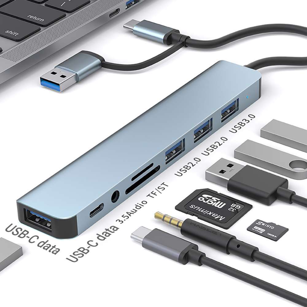 Tablet Accessories For Students - 9-in-1 듀얼 헤드 USB 도킹 스테이션