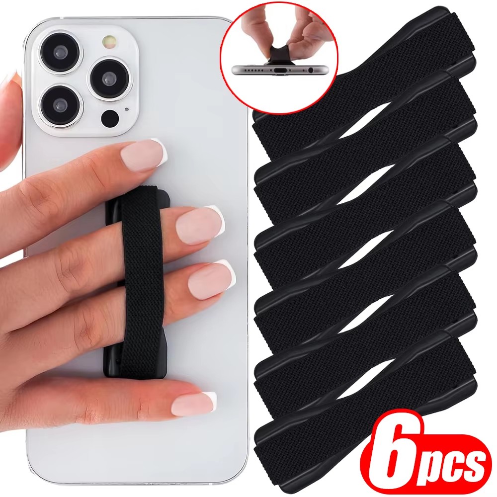 Tablet Phone Accessories - 휴대폰 그립 탄성 스트랩, 블랙 베이스
