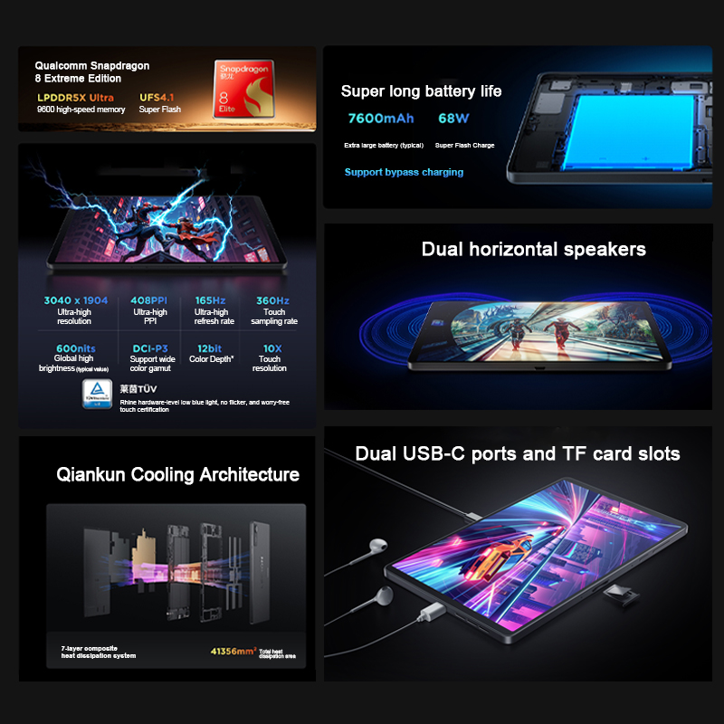 오리지널 레노버 리전 Y700 4세대 게이밍 태블릿 중 - Android Tablet Gaming Accessories 리뷰 및 가격