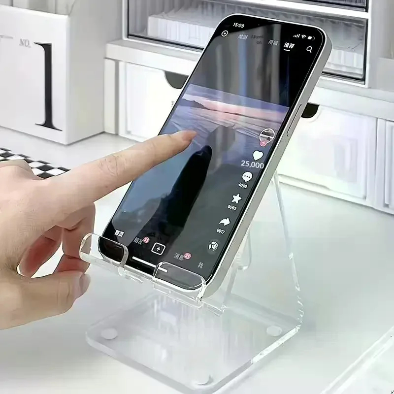 투명 아크릴 폰 스탠드, 미니멀리스트 투명 폰 홀더,  - Tablet Phone Accessories 리뷰 및 가격