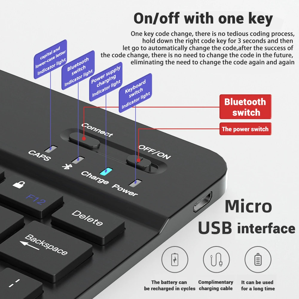 미니 키보드 무선 블루투스 5.0 키보드 RGB 백라이 - Android Tablet Gaming Accessories 리뷰 및 가격