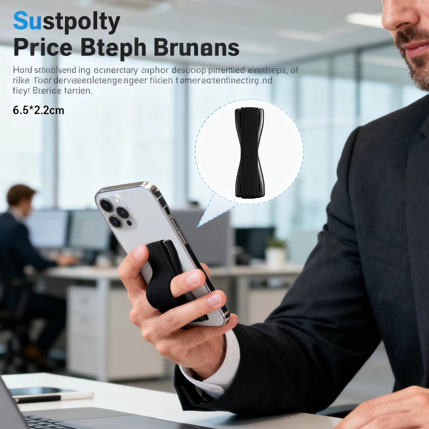 휴대폰 그립 탄성 스트랩, 블랙 베이스 포함, 스마트폰 - Tablet Phone Accessories 리뷰 및 가격